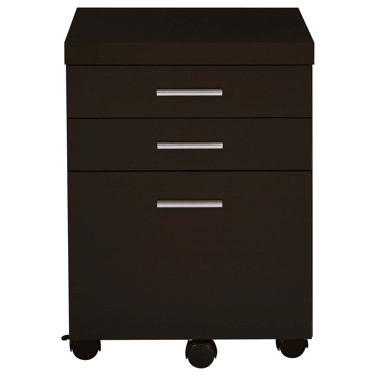 Brown 3-Drawer Mobile Filing Cabinet - Office Storage