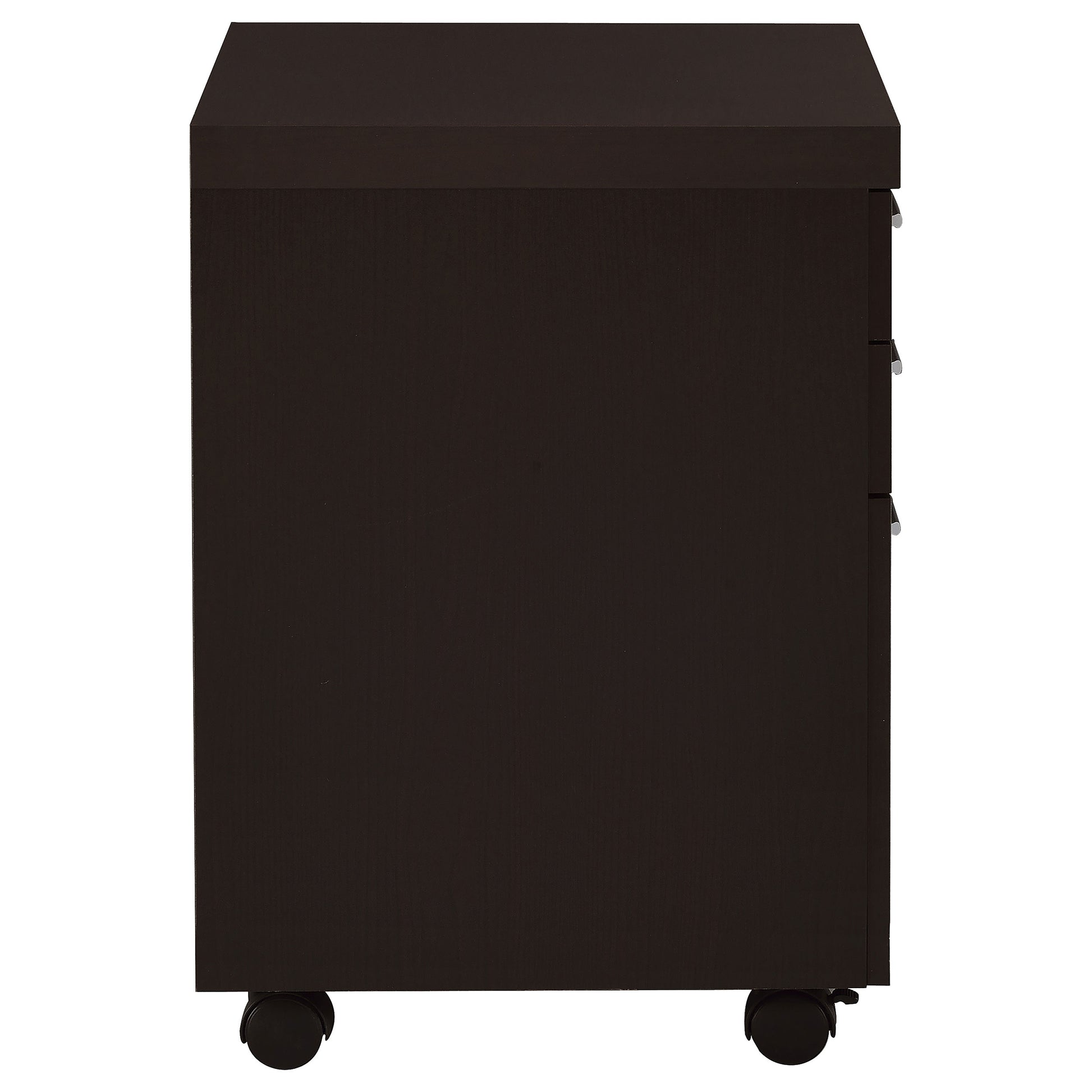 Brown 3-Drawer Mobile Filing Cabinet - Office Storage