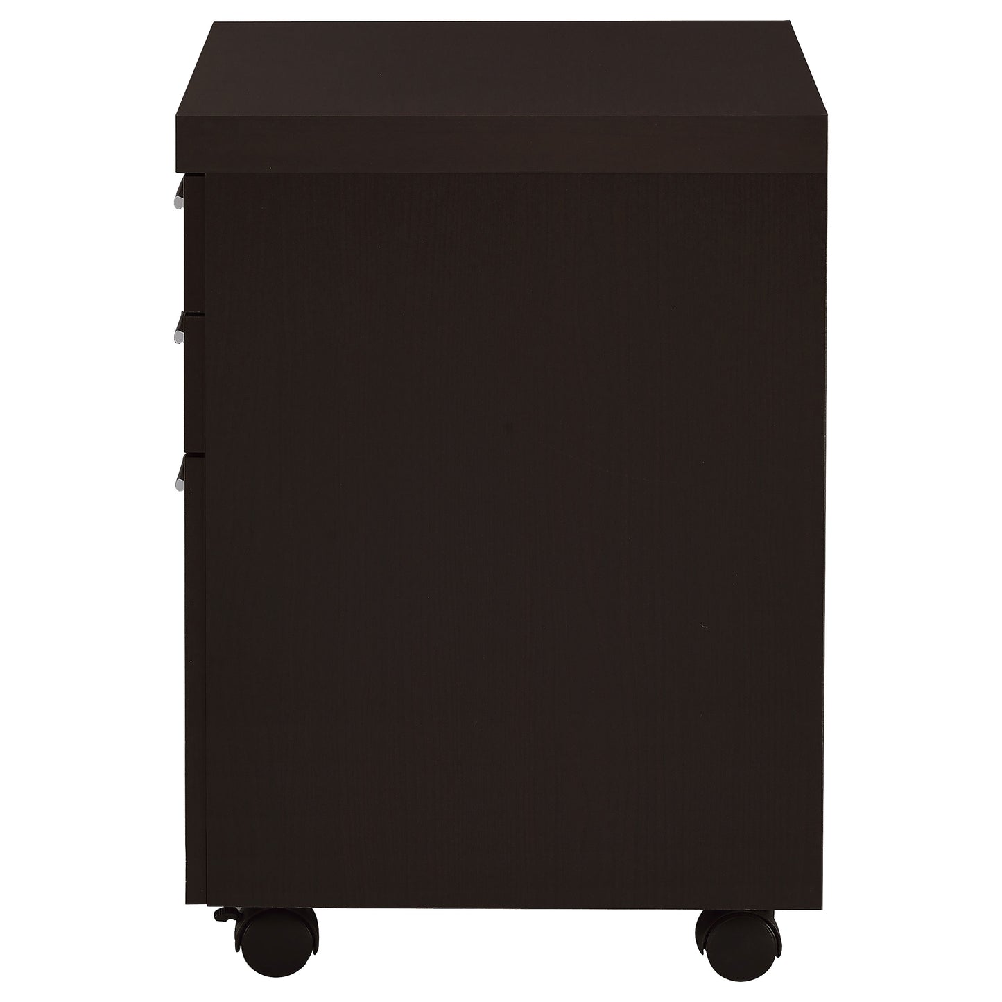 Brown 3-Drawer Mobile Filing Cabinet - Office Storage