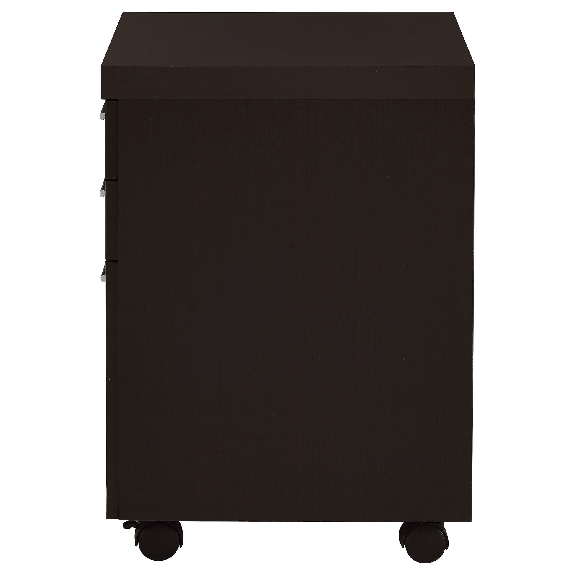 Brown 3-Drawer Mobile Filing Cabinet - Office Storage
