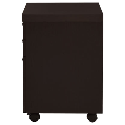 Brown 3-Drawer Mobile Filing Cabinet - Office Storage