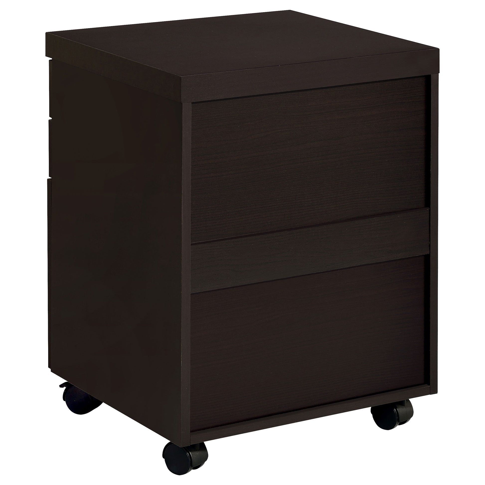 Brown 3-Drawer Mobile Filing Cabinet - Office Storage