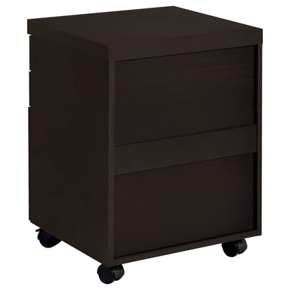 Brown 3-Drawer Mobile Filing Cabinet - Office Storage