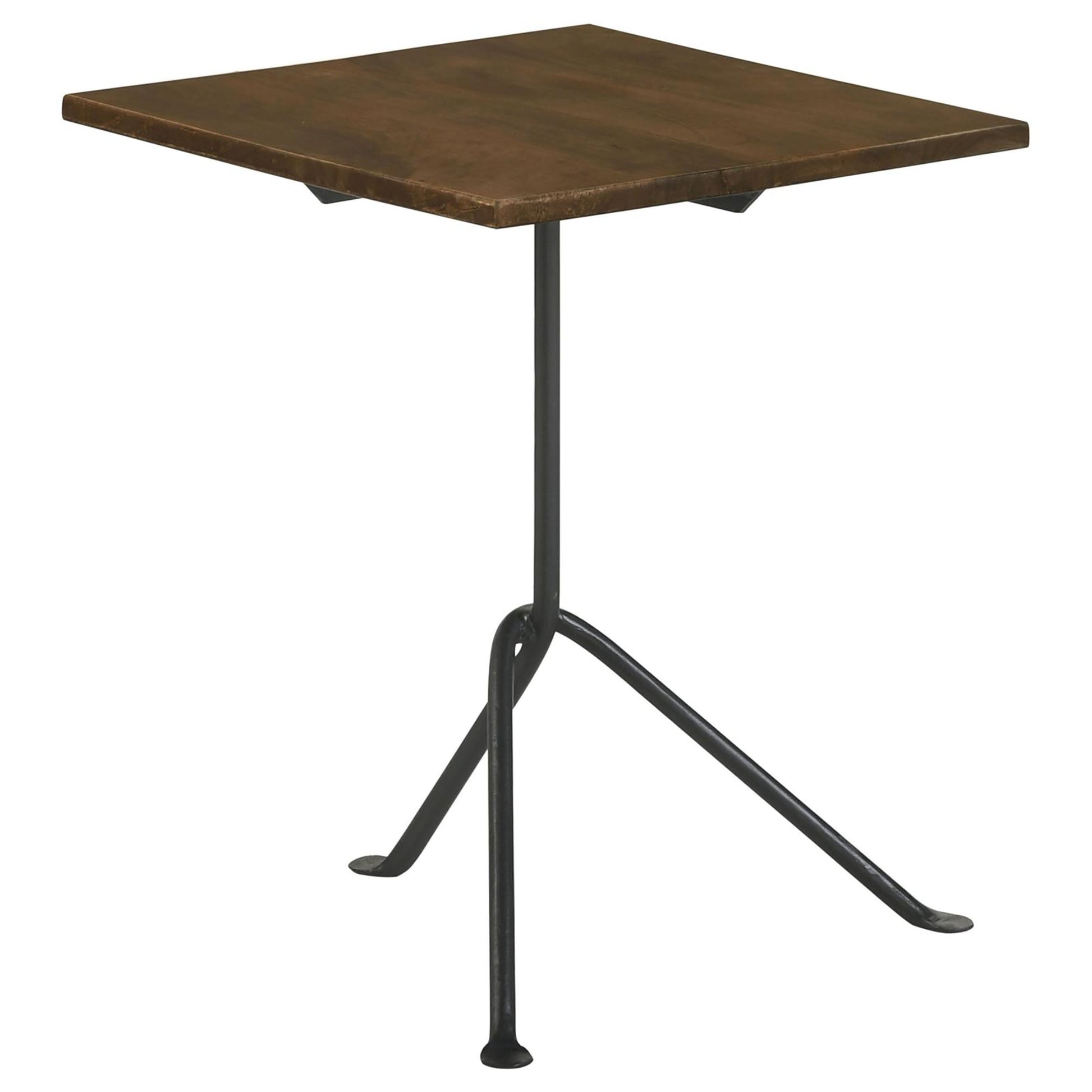 Dark Brown Mango Wood Accent Table - Tripod Style