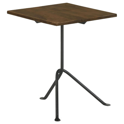 Dark Brown Mango Wood Accent Table - Tripod Style