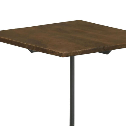 Dark Brown Mango Wood Accent Table - Tripod Style