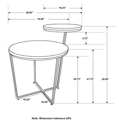 Natural & Gunmetal 2-Tier Accent Table - Mango Wood Desk