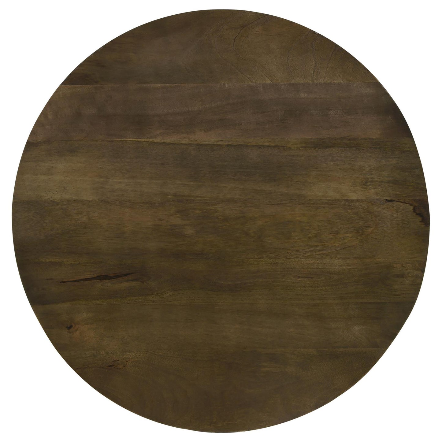 Round Mango Wood Accent Table - Brown & Gunmetal for Living Room