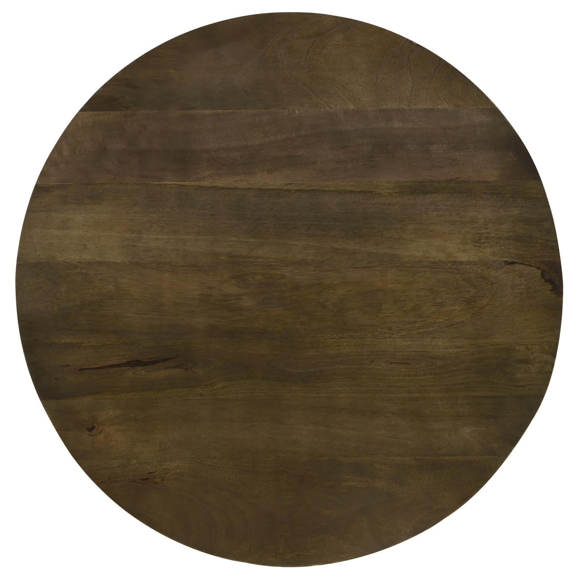 Round Mango Wood Accent Table - Brown & Gunmetal for Living Room