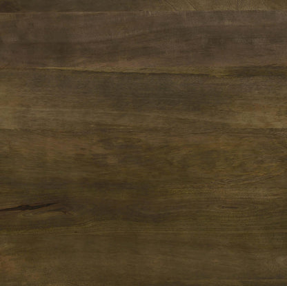 Round Mango Wood Accent Table - Brown & Gunmetal for Living Room