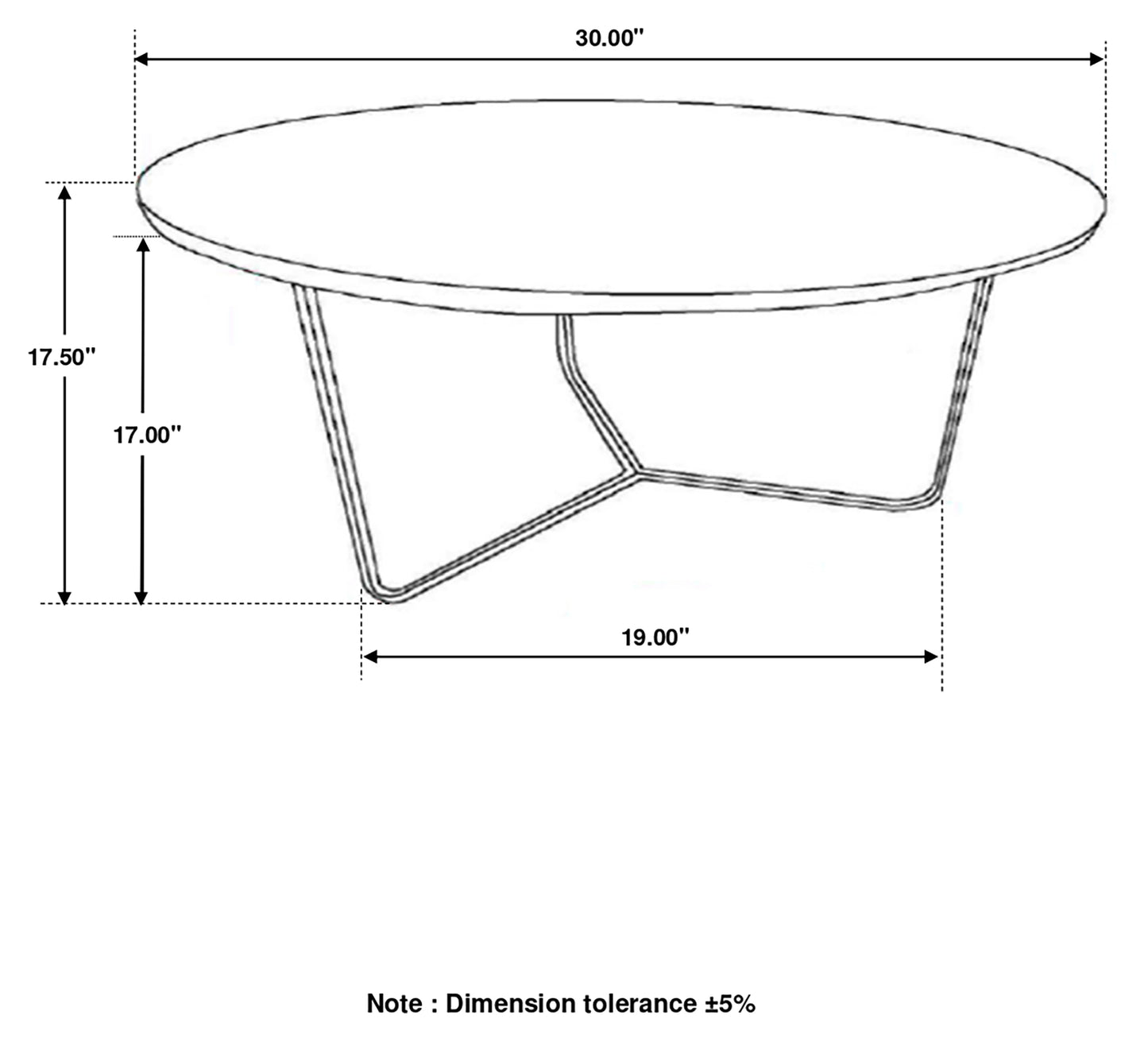 Round Mango Wood Accent Table - Brown & Gunmetal for Living Room