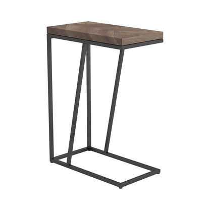 Rustic Tobacco Herringbone Accent Table - Brown Metal Desk