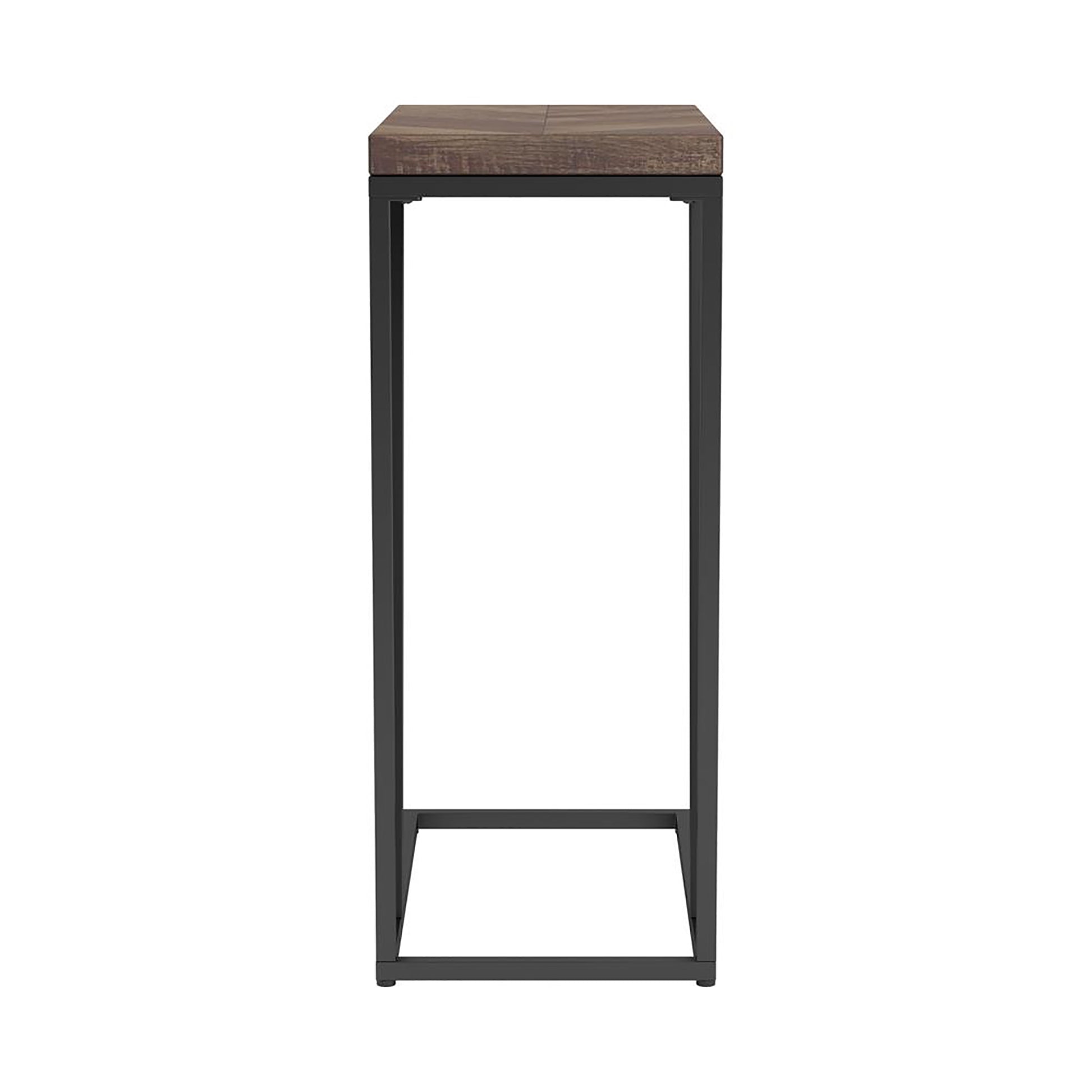 Rustic Tobacco Herringbone Accent Table - Brown Metal Desk