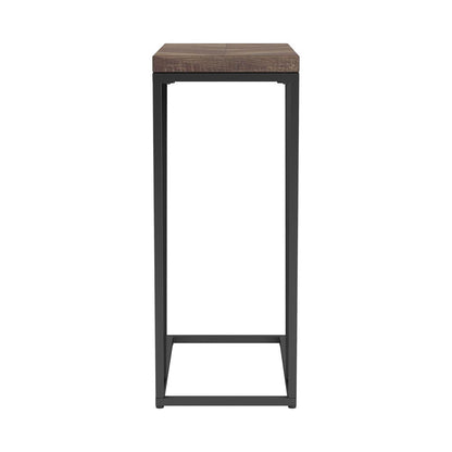 Rustic Tobacco Herringbone Accent Table - Brown Metal Desk