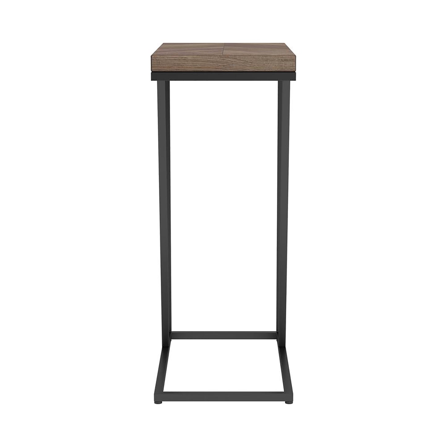 Rustic Tobacco Herringbone Accent Table - Brown Metal Desk