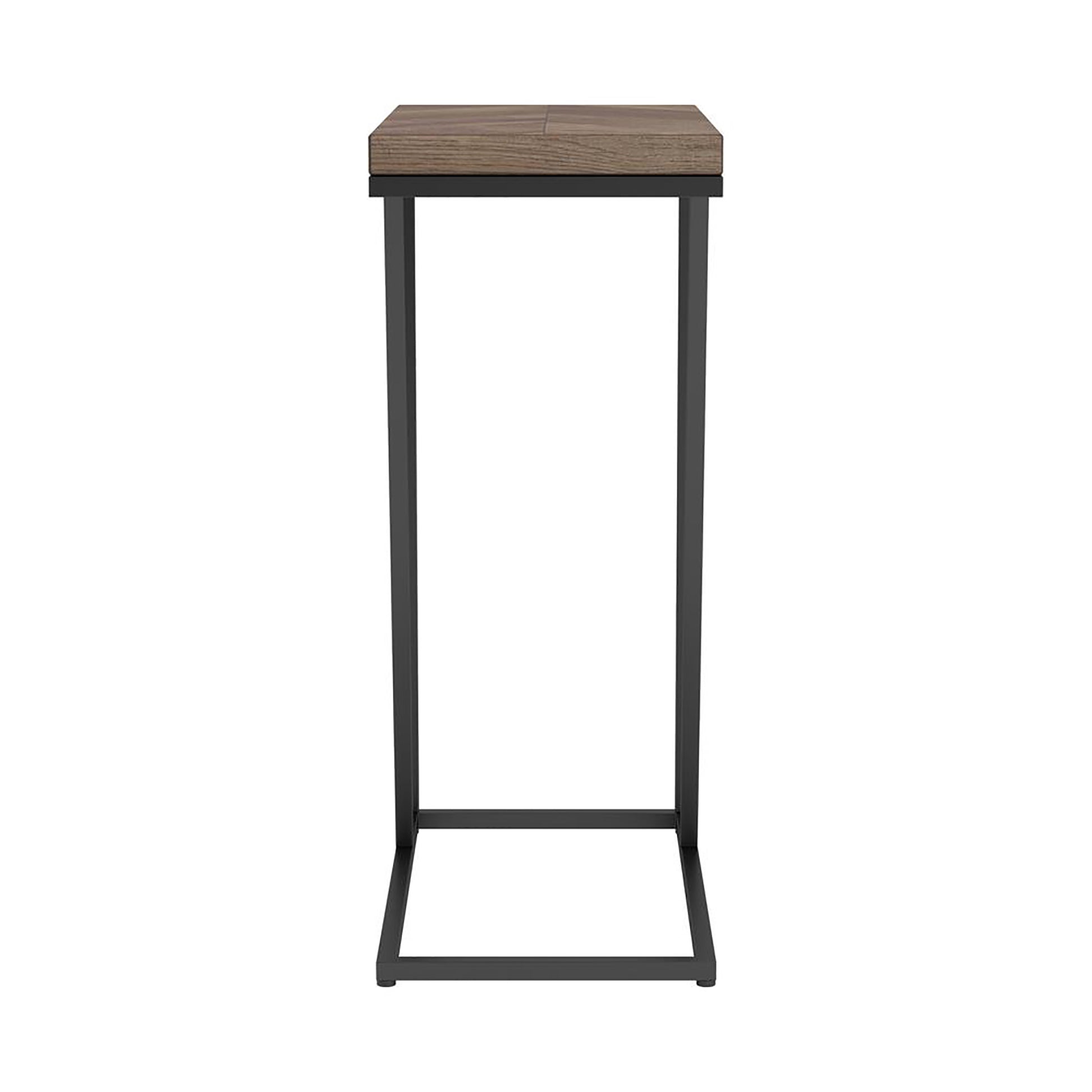 Rustic Tobacco Herringbone Accent Table - Brown Metal Desk