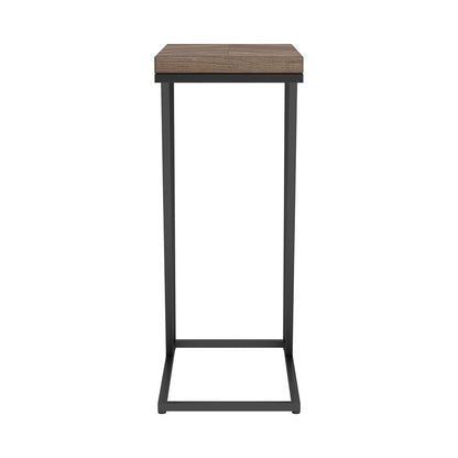 Rustic Tobacco Herringbone Accent Table - Brown Metal Desk