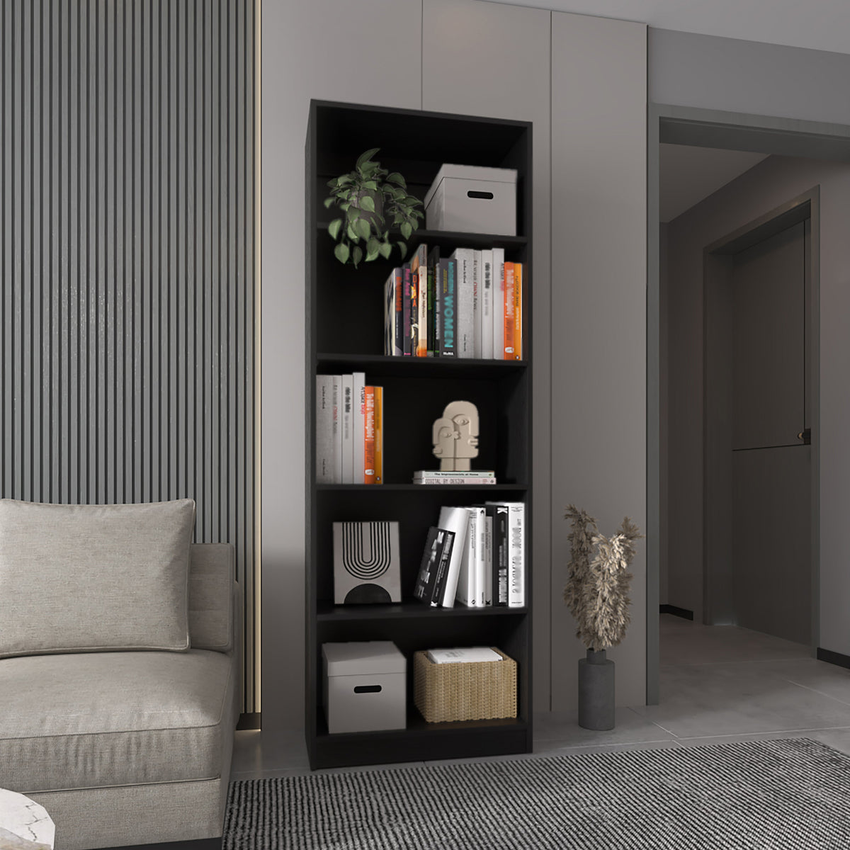 Wenge 5-Shelf Bookcase
