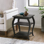 Black 2-shelf End Table