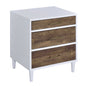 White and Weathered Oak 3-drawer Accent Table