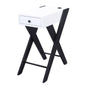 White and Black Side Table with USB Ports