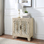 Antique White Console Table with Mirrored Doors