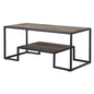 Rustic Oak and Black Coffee Table with Shelf