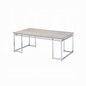 Natural Oak and Chrome Coffee Table with Metal Sled Base