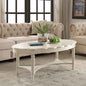 Antique White Coffee Table with Bottom Shelf