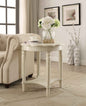 Antique White End Table with Bottom Shelf