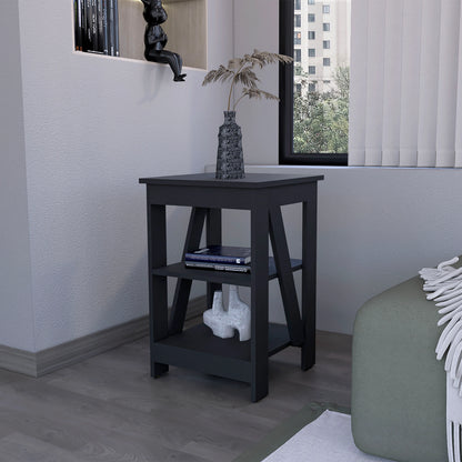 Wenge Table with 2 Shelves