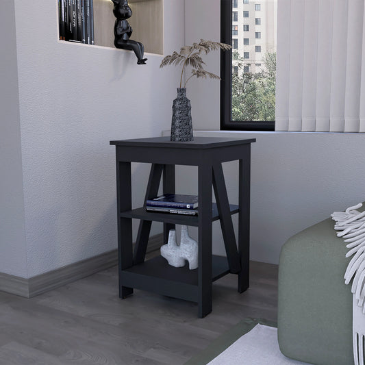 Wenge Table with 2 Shelves