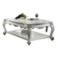 Antique Pearl Coffee Table with Bottom Shelf