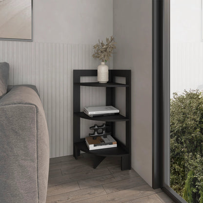 Wenge Corner Shelf with 3 Shelf
