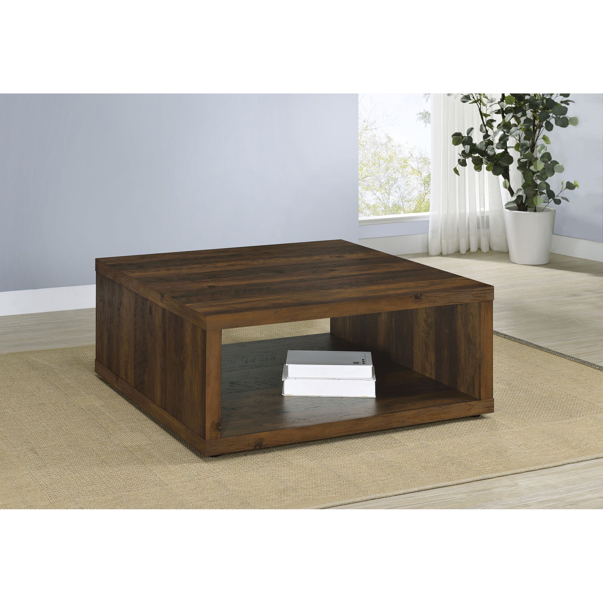 Flint Dark Pine Square Engineered Wood Coffee Table
