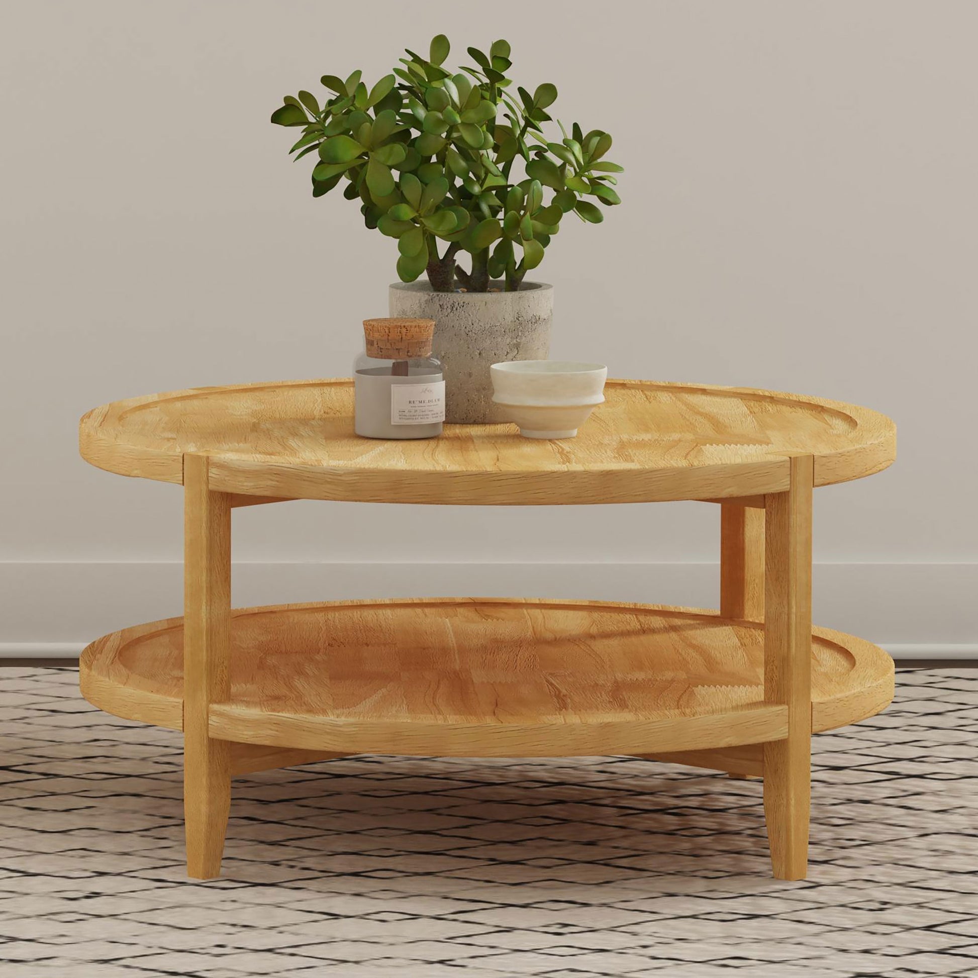 Isbell Maple Brown Round Solid Wood Coffee Table