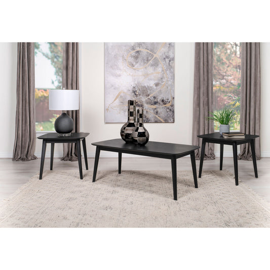 Bivens Black 3-piece Rectangular Coffee Table Set