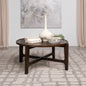 Mavis Dark Brown Round Solid Wood Coffee Table