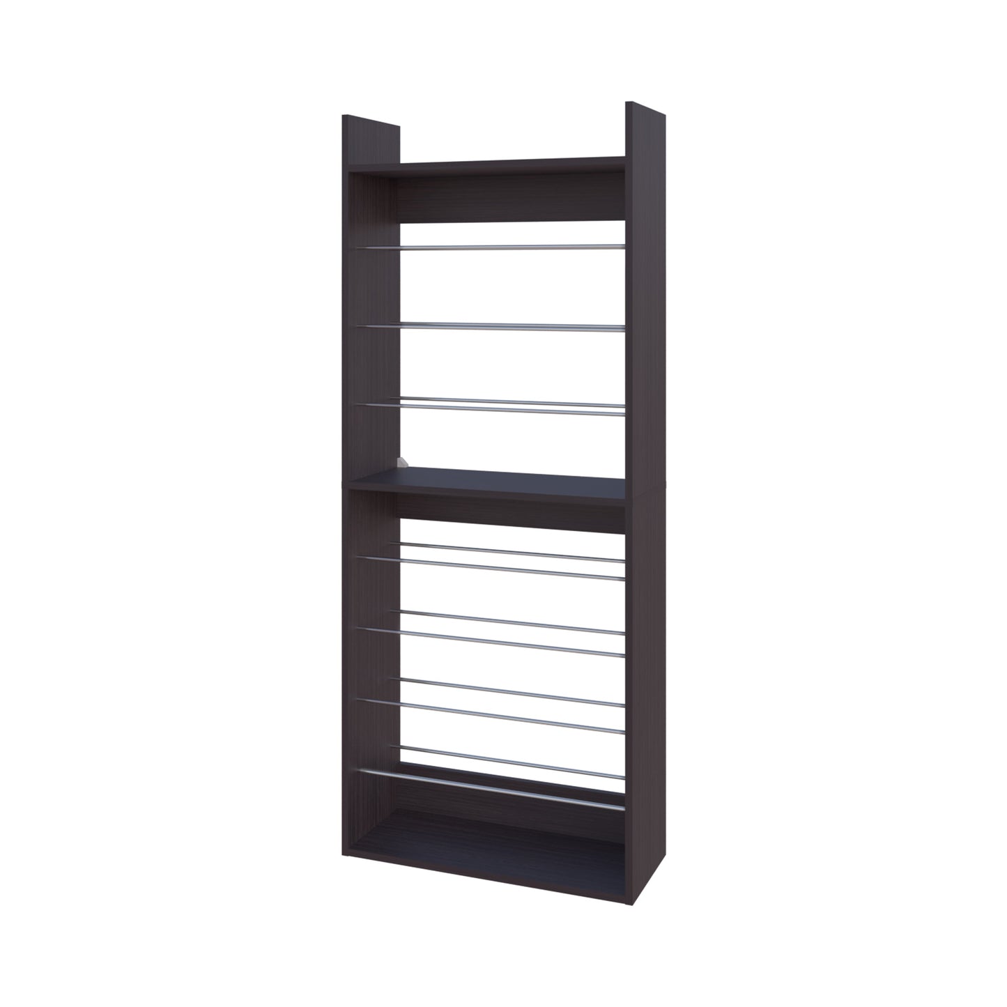 Brown Wengue Tall Shelving Unit - 9 Shelves for Living Room