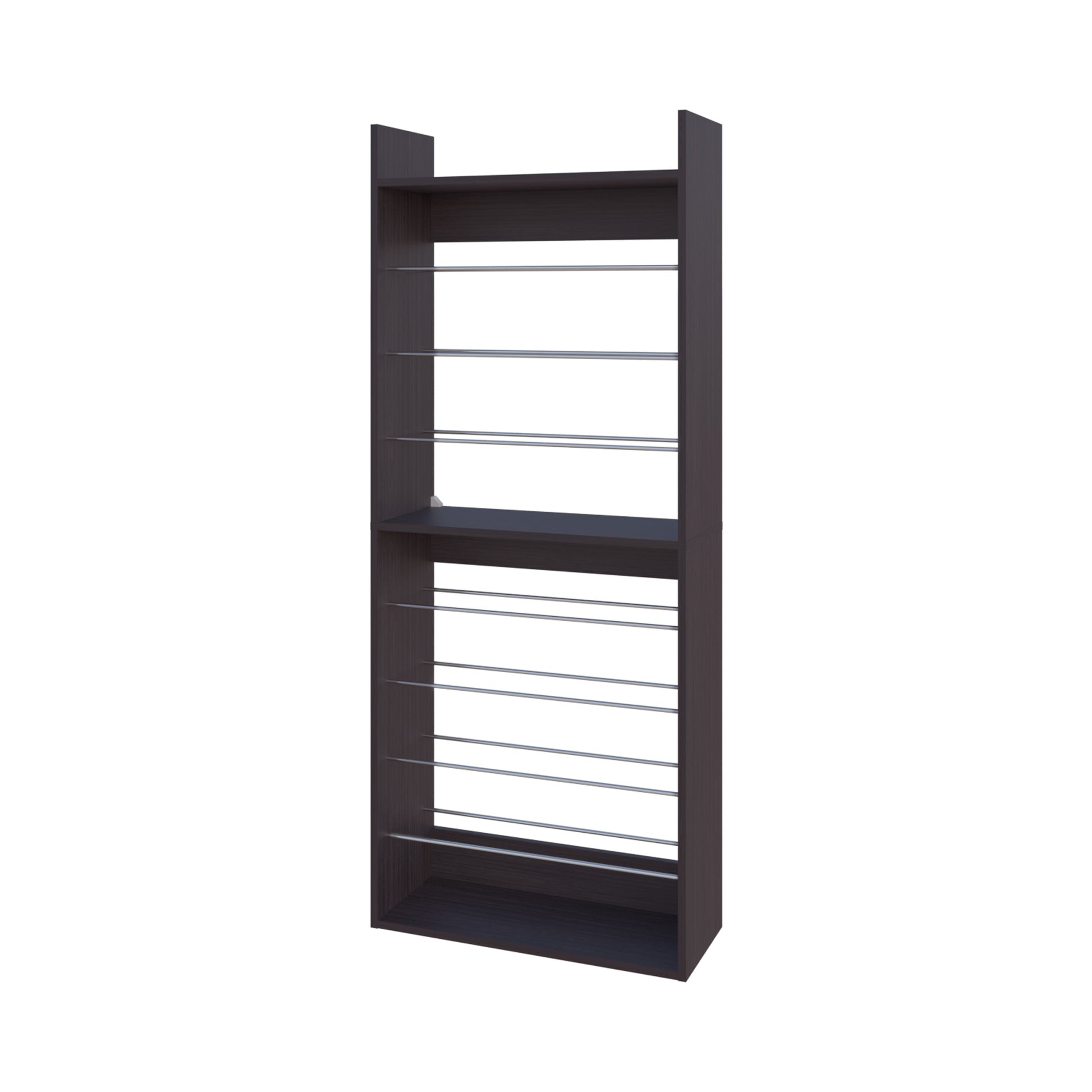 Brown Wengue Tall Shelving Unit - 9 Shelves for Living Room