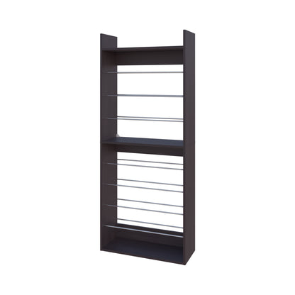 Brown Wengue Tall Shelving Unit - 9 Shelves for Living Room