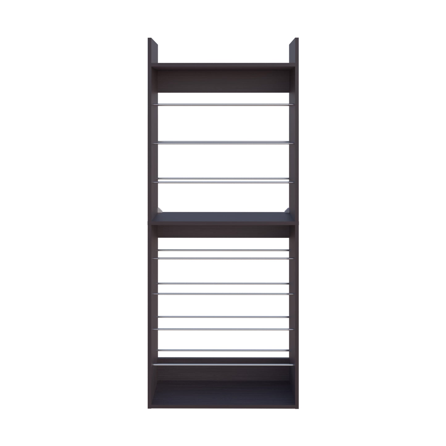 Brown Wengue Tall Shelving Unit - 9 Shelves for Living Room