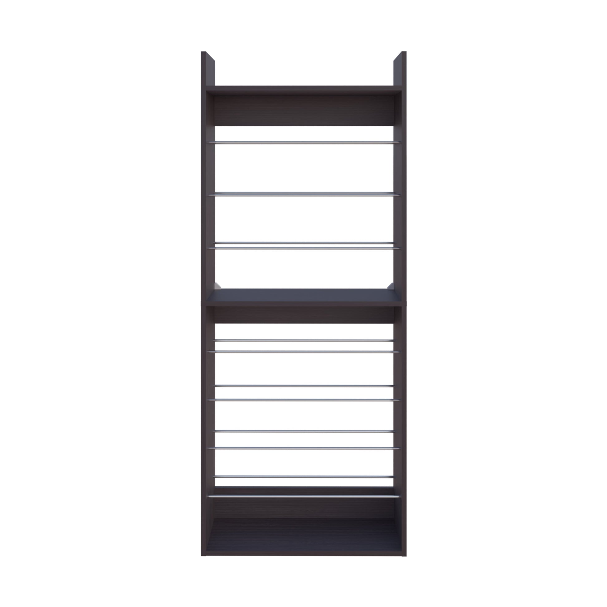 Brown Wengue Tall Shelving Unit - 9 Shelves for Living Room