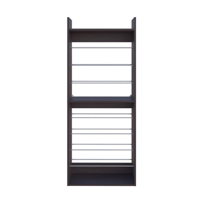 Brown Wengue Tall Shelving Unit - 9 Shelves for Living Room