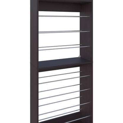 Brown Wengue Tall Shelving Unit - 9 Shelves for Living Room