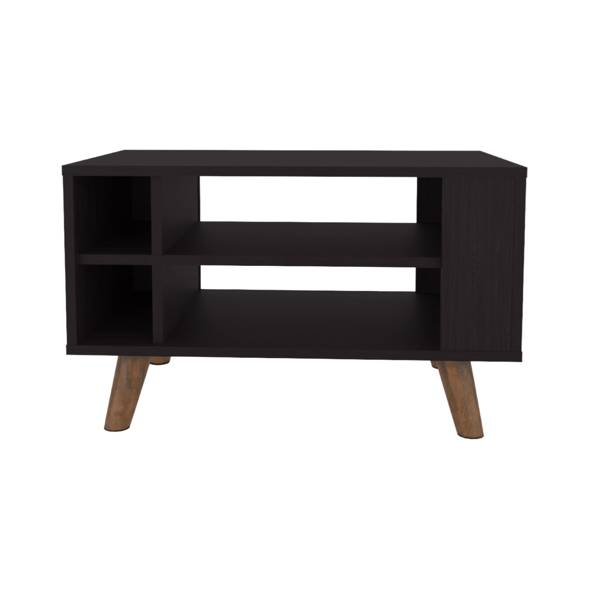 Brown Wengue Coffee Table with Storage for Living Room