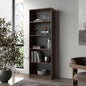 Stained Walnut Bookcase with Open Storage and 5 Shelves