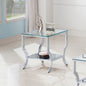 Porch & Den Chrome Glass Square Top End Table