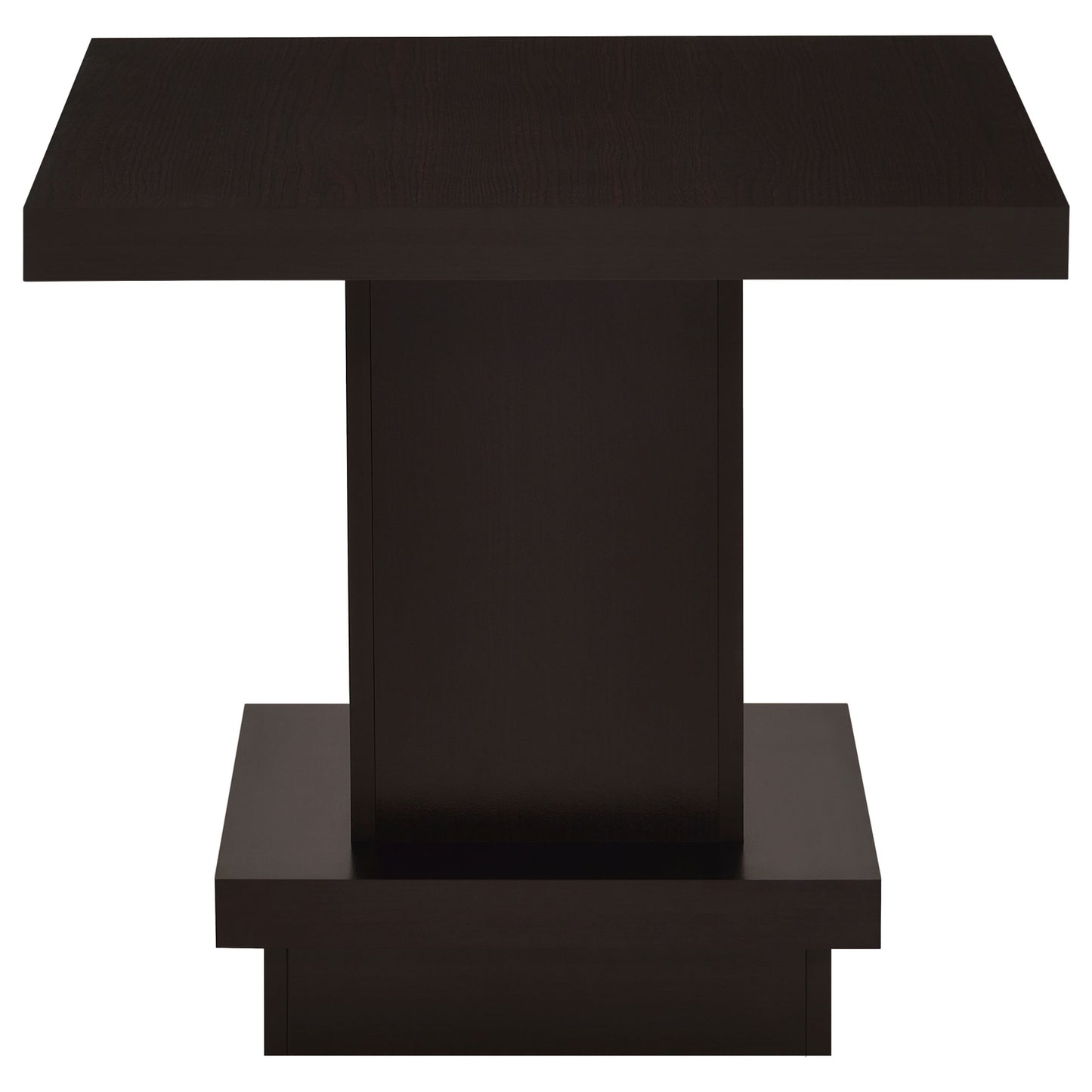 Mbala Cappuccino Square Pedestal End Table - Solid Wood & MDF