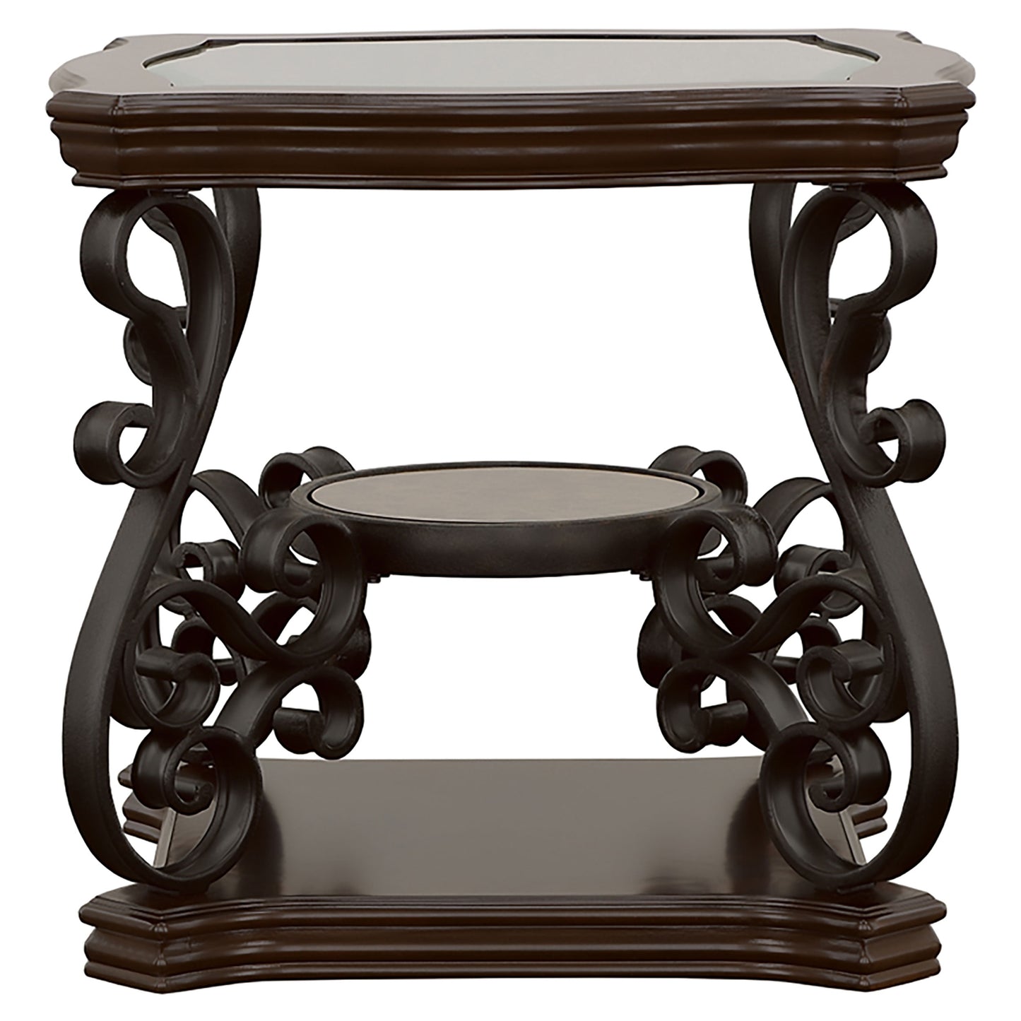 Bianca Merlot End Table - Brown Solid Wood Storage
